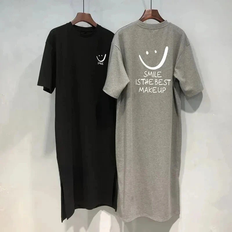 SummerVibe - Women's Casual Midi T-Shirt Dress