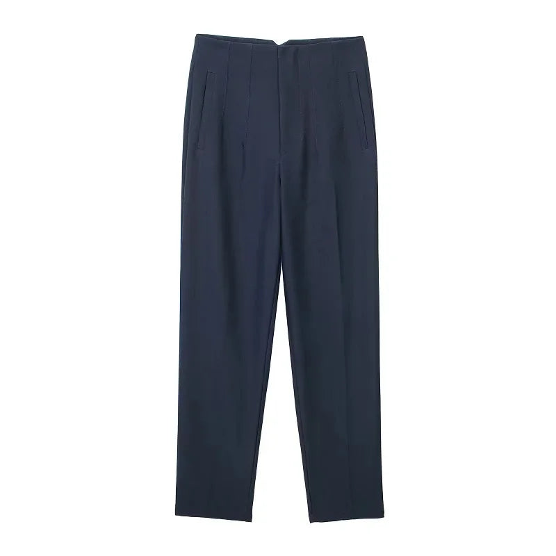 Chic Office Essentials: High-Waisted Pencil Trousers for Women – Formal Pants