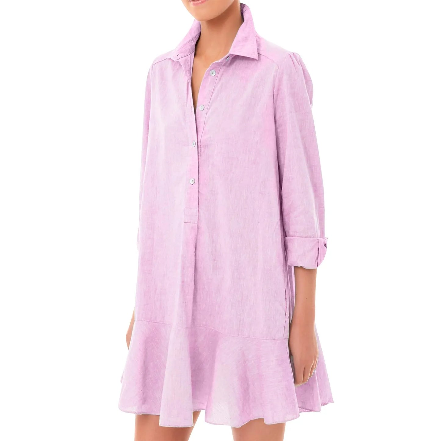 RuffleEase Classic Shirt Dress