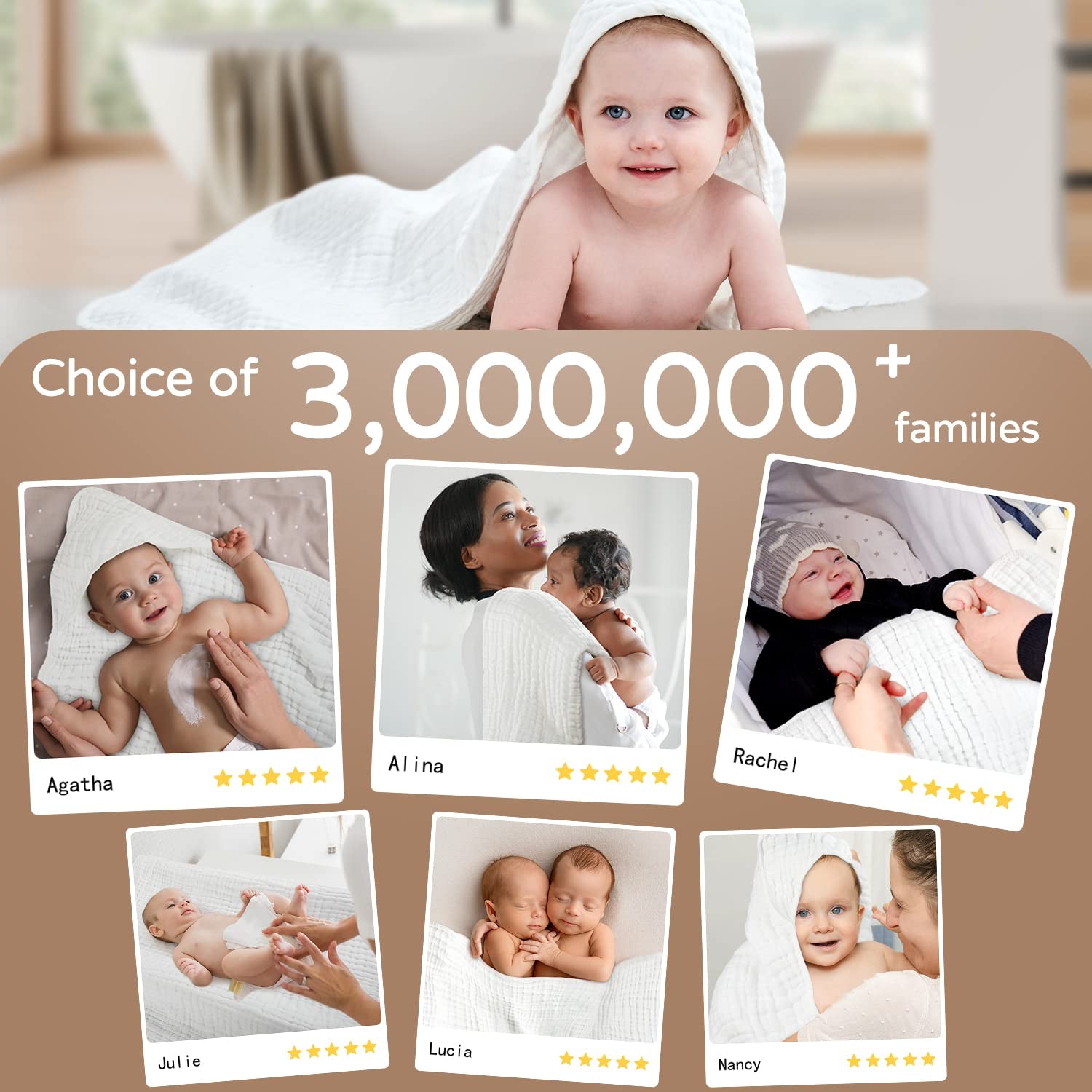 SnuggleNest Muslin Hooded Baby Towel – Ultra-Soft 100% Cotton for Newborns & Toddlers (32"x32")