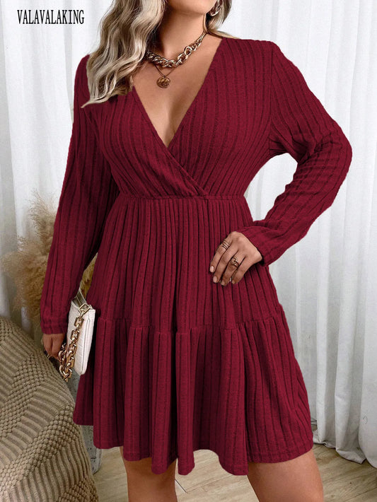 EleganKnit Plus Size Sweater Dress