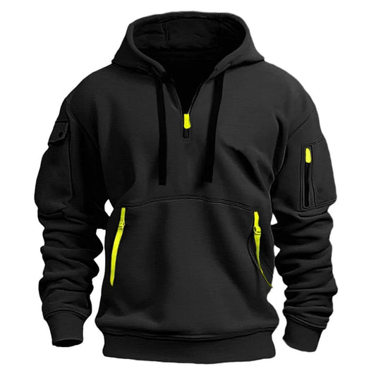 Men's Multi-Pocket Hooded Fleece Pullover