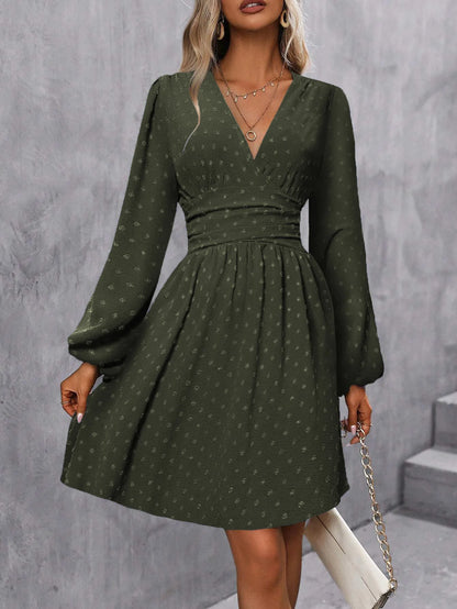 LanternGlow Jacquard Mini Dress
