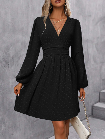 LanternGlow Jacquard Mini Dress