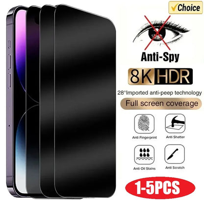 PrivacyGuard - Anti-Spy Screen Protector – For iPhone 16, 15, 14, 13 (Pro/Max/Mini) (1-5PCS)