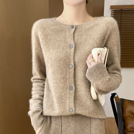 Pure Merino Wool Long Sleeve Cardigan