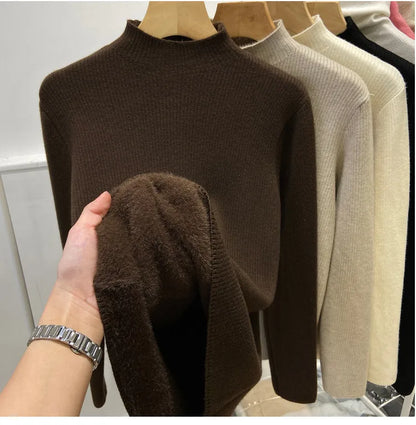 Velvet-Lined Turtleneck Sweater