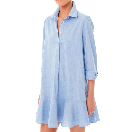 RuffleEase Classic Shirt Dress