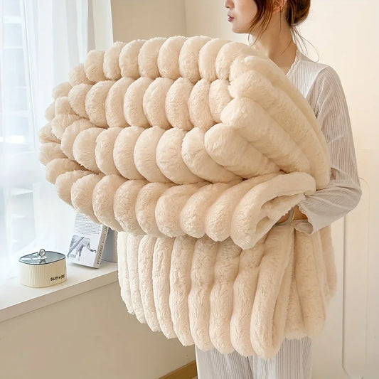 LuxeCozy Ultra-Soft Rabbit Velvet Blanket