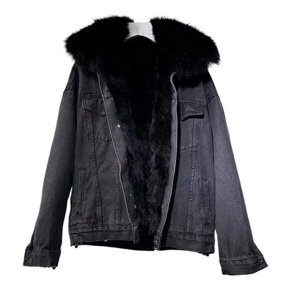 CozyVintage Oversized Denim Coat