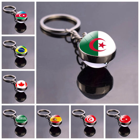 GlobePride Double-Sided Flag Keychain