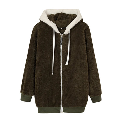 CozyCloud Plush Zip-Up Hooded Jacket