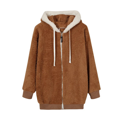 CozyCloud Plush Zip-Up Hooded Jacket