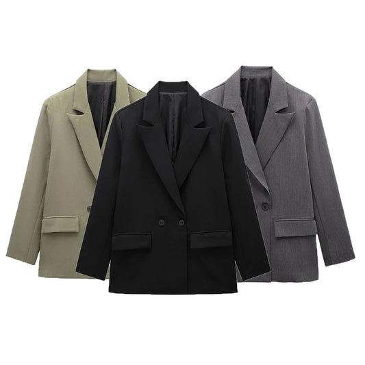 SleekForm Double-Breasted Loose Blazer