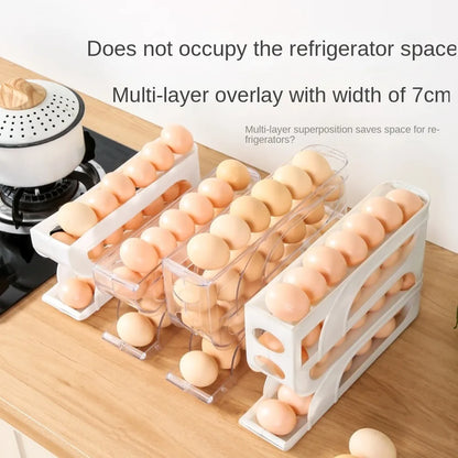 EggNest Pro - 3/4 Layer Automatic Egg Organizer & Space-Saving Rack