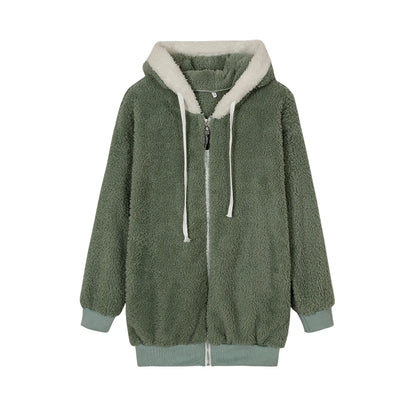 CozyCloud Plush Zip-Up Hooded Jacket